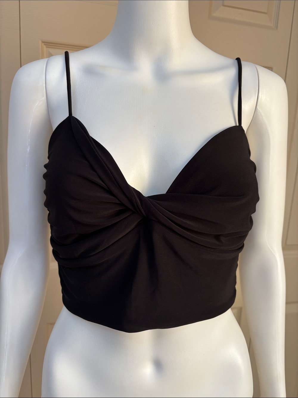OLIVACEOUS black crop top